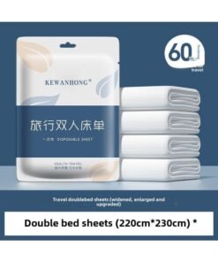 Disposable Bed Sheet Four-piece Set Hotel Bed Sheet Quilt Cover Travel Disposable Supplies Travel Quilt Cover Pillowcase Three-piece Set-Color:Double Bed Sheet
