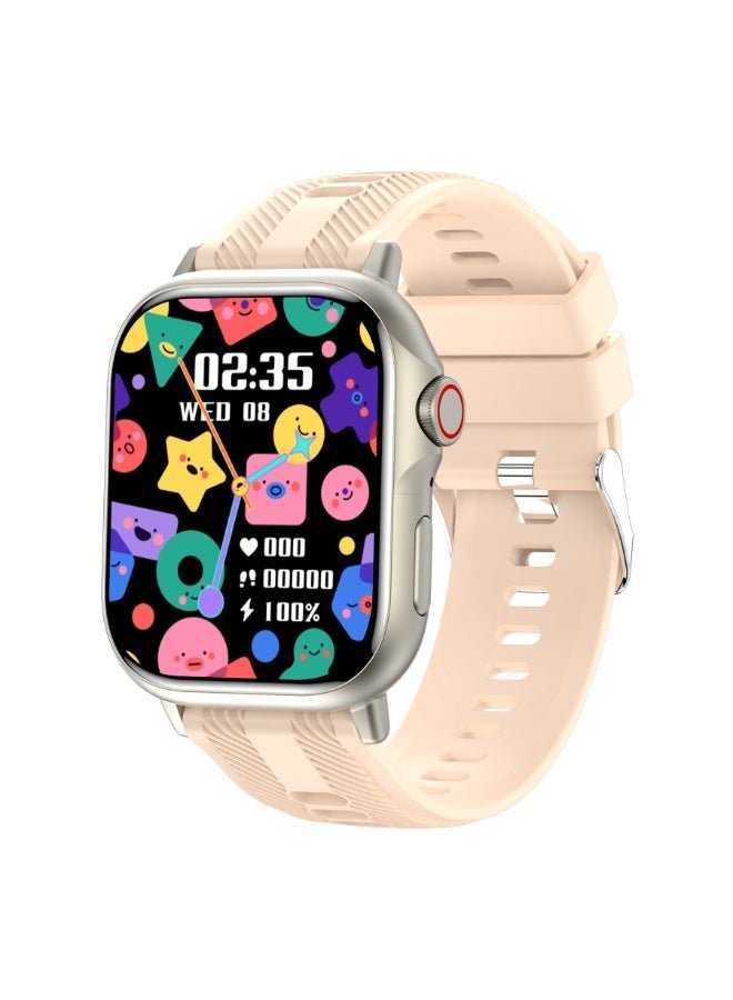 Volynix Smartwatch, Waterproof Fitness Watch, Bluetooth Calling, Multilingual English Arabic,Zinc Alloy Vacuum Plating, Heart Rate Monitoring, Smartwatch for Men and Women, Gift for Girls and Boys - Champagne Gold