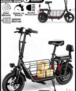 Wind Horse Electric Scooter 500W Motor (Peak Power 850W) with Dual Seat, 48V10Ah Battery, 50 KM/H Speed, 40 KM Range, Dual Suspension and Storage Basket, E-Scooter