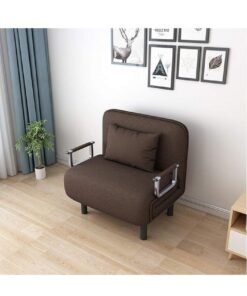 XiuWoo Convertible Chair Bed, Tri-Fold Sofa Bed with Adjustable Backrest & Pillow, Leisure Chaise Lounge Couch with Sturdy Steel Frame for Home & Office, Comfortable Sleeper Chair 65 * 190cm Coffee - Image 4