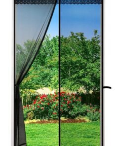 Kimaya Magnetic Fly Screen Door, Heavy-Duty Anti Mosquito Mesh No Gap with 18 Pieces of Powerful Magnets, Super Quiet, No Drilling, Washable Mesh, Keep Fresh Air in & Bugs Out, 50*210cm