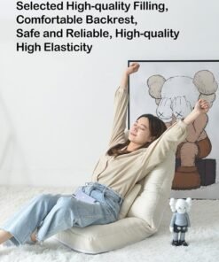 Alternative view of XiuWoo Floor Chair Foldable Sofa, Padded Floor Recliner with Back Support, Floor Lazy Sofa Adjustable 5-Position Adjustable Backrest for Adult Kid Home Office Gaming Reading Watching