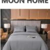 MOON HOME King/Queen/Single size Soft and Breathable Microfiber Hypoallergenic Beautiful Design Duvet Cover Set ,set includes 1 Comforter Cover, 1 Fitted Bedsheet, 4 Pillowcases