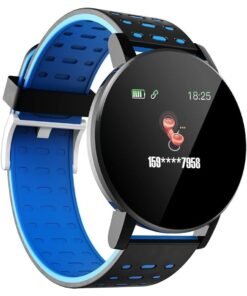 119Plus Fitness Smartwatch for Men and Women, 1.3'' Color Screen Bluetooth Activity Tracker with Heart Rate, Blood Pressure, Multi-Sport Modes, IP67 Waterproof Smart Band, Blue