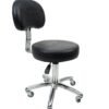 Adjustable Pully Stool with Backrest Swivel Seat Rolling Wheels for Studio Dental Office Salon and Counter Home Desk Chairs (Black)