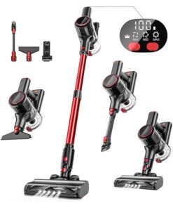 SINCHER A27R Cordless Vacuum Cleaner, 30Kpa Powerful Suction with LED Display, 3 Modes Suction, Anti-Tangle