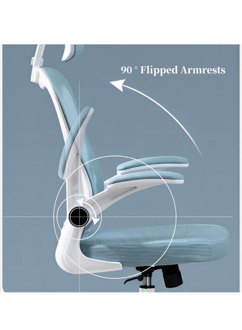 Arabest Office Chair, Task Chair, High Back Chair with Lumbar Support, Breathable Mesh Backrest and Adjustable Headrest Computer Chair, Gaming Chair (Gray)