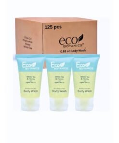 Eco Botanics Bulk Set Pack 125 Transparent Travel-Size Hotel Body Wash With White tea & Honey Extract 30ml