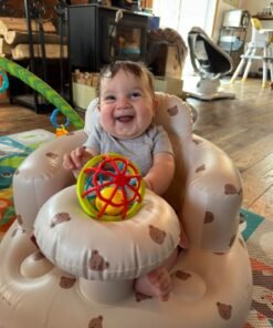 Daytoyz Baby Inflatable Seat for Babies 3-36 Months, Built in Air Pump, Bear Baby Support Seat Summer Toddler Chair for Sitting Up, Baby Shower Chair Floor Seater, Infant Back Support Sofa