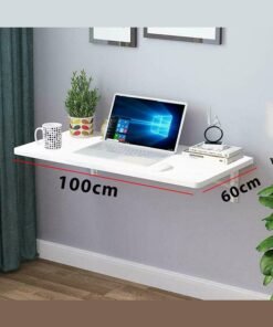MARGOUN Computer Table Wall Mounted Multifunctional Fold Down Wall Mounted Laptop Computer Desk Folding Desk for Office Home Kitchen White 60*100 CM