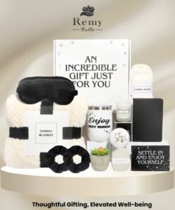Remy Belle Get Well Gifts Spa Set for Men Self Care Gifts for Men 12 PCS, Care Package with Cozy Blanket, Self Care Gift for Father Dad Husband
