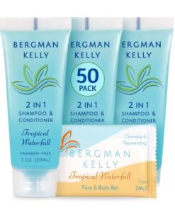 BERGMAN KELLY Rectangle Soap Bars 2in1 Shampoo  Conditioner 2Piece Set Tropical Waterfall 1 oz ea 100 pc Delight Your Guests with Revitalizing  Refreshing Sanitary Toiletries Hotel Amenities