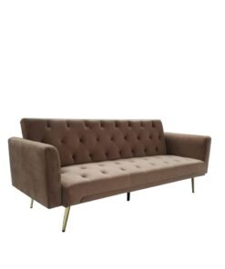 MAF furniture MAF Modern Office Fabric Linen-Like Velvet Sofa Chair Loveseat Square Handrail Sofa Beds Hotel Leisure Sofa Set Couch BROWN color