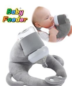 JoyousSto Baby Bottle Holder Hands Free, Adjustable Nursing Pillow Support, Baby Nursing Pillow, Self-Feeding Bottle Holder for Newborn, Newborn Essentials,Feeding Pillow with Adjustable Waist Strap and Machine Washable, Grey
