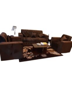 Maharat Al Bahar Classic 5-Seater With Pillow Sofa Elegant Design To Enhance Your Home Decor 3+1+1-Brown 190x80x80