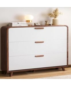 Shoe Cabinet, Wooden Shoe Rack with 3 Flip Drawers, Entryway Shoes Organizer Cabinet， Free Standing Shoe Holder with Flip-Door, 100 * 24 * 119cm (XG029, White)