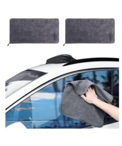 NOVOLAN 2Pcs Microfiber Car Cleaning Cloth Microfiber Double-Sided Short Velvet Car Wash With Towel To Wipe The Car Cloth Towel High-Efficiency Water Absorption Soft and Gentle Not Shed (35x75cm)
