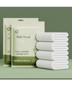 HOMESTAR 4PCS Thicken Travel Bath Towel Set,  Individually Wrapped Towels Portable Towel Set, Cotton Salon Towels, Body Towels for Camping 70*140cm