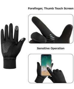 SOLARAE Waterproof Touchscreen Winter Cycling Gloves, Thermal Windproof Anti-Slip Sports Gloves for Running, Driving, and Hiking (Size L) - Perfect for Cold Weather Activities! - Image 4
