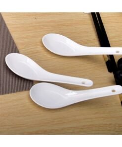 Ceramic Spoon Pure White Hotel Supplies Spoon Rice Spoon Pure White Spoon Spoon Soup Spoon Daily Tableware-Color:Mixed Grade Reinforced Two Needles, About 12.5cm Long, 1000 Pieces Per Box