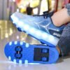 KGL BROSISS Children’s Double-Wheel Light-Up Roller Skates – Boys' Adjustable Skating Shoes with LED Wheels – 2-in-1 Sneakers for Kids, School, Outdoor Fun