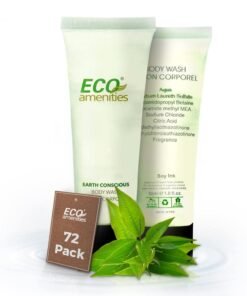 ECO amenities Body Wash Tubes - Leak-Proof Travel Toiletries - Bulk Body Wash & Hotel Soap - Natural Shower Gel & Liquid Soap - 1 fl oz, Pack of 72, Green Tea