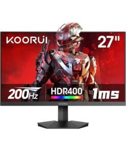 KOORUI 27 Inch Gaming Monitor | 200Hz Fast IPS, 1ms Response, FHD HDR400 Display, 90% DCI-P3, Adaptive Sync, HDMI 2.0 & DP 1.4, VESA Mountable, Tilt Adjustable G2711P