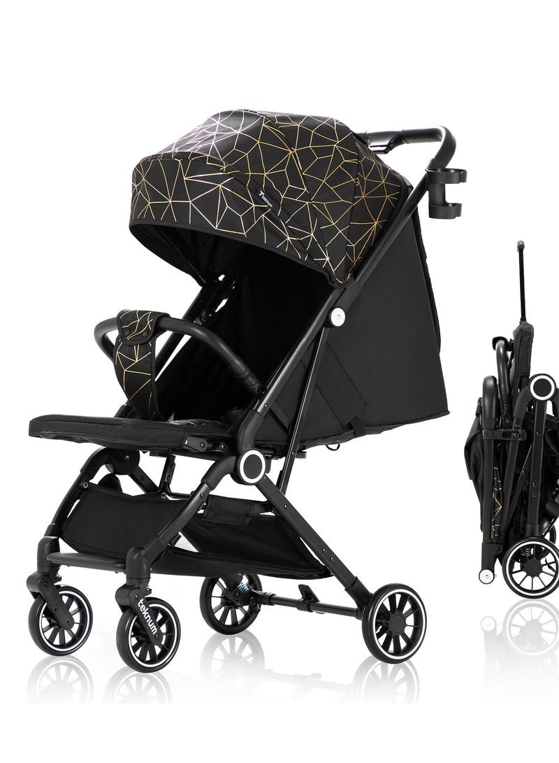 TEKNUM Travel Zen Stroller With Coffee Cup Holder - Black Gold
