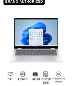 HP OmniBook 5 Flip 2-in-1 14-fp0035ne Laptop With 14-Inch Touchscreen Display, Core 5 Processor/16GB RAM/512GB SSD/Intel Iris XE Graphics/Windows 11 Home Glacier Silver