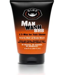 GIBS Grooming 3 in 1 Man Wash Body Wash for Men - Beard & Hair Moisturizing, & Cleansing Liquid Body Wash - Sulfate & Paraben Free - 3.25oz Travel Size