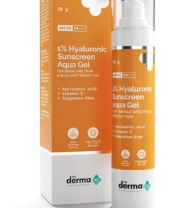 The Derma Co Hyaluronic Sunscreen Aqua Ultra Light Gel With Spf 50 Pa++++ For Broad Spectrum, UV A, UV B & Blue Light Protection For Oily Skin - 50G