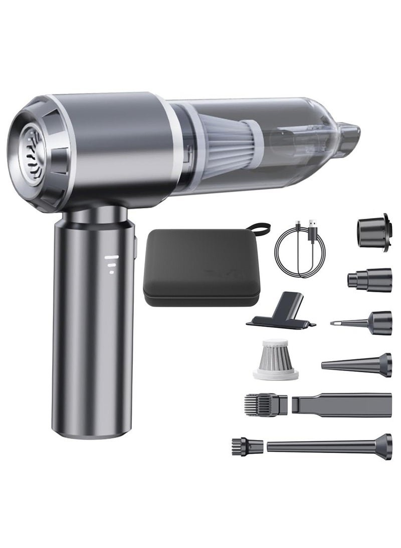 SUITU 16000PA High Power Car Vacuum Cleaner Portable Cordless Mini Vacuum Cleaner 4 in 1 Compressed Air Dust Collector, Blower, Handheld Vacuum Cleaner with Brushless Motor for Car, Home, Office, Camping