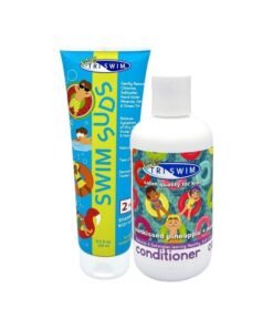 TRISWIM Kids Swim Suds & Conditioner Set 8.5 fl oz each | Natural Tear-Free 2-in-1 Shampoo Chlorine Removal & Body Wash with Detangler - Gentle Hair and Skin Care Solution for Active Kids