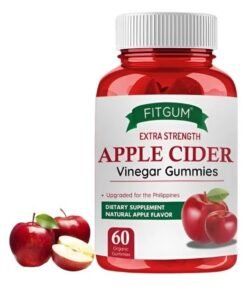 FIT GUM FitGum Apple Cider Vinegar Gummies – Extra Strength | 60 Gummies for Wellness, Detox & Digestion Support