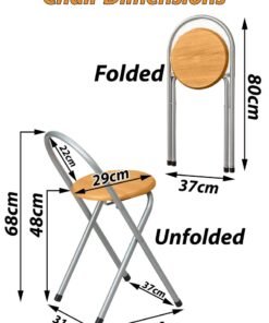DBLEW Set Of 1 Foldable Wooden Rectangle Table 1 Folding Chairs Seat For Breakfast Computer Gaming Laptop Desk Office Workstation Kids Study Kitchen Balcony Home Dining Outdoor Picnic Beach Desert Camping - Image 4