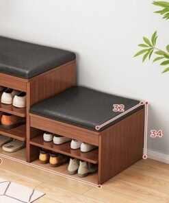 Alternative view of NKX Step Model 2 and 3 Tier Multifunctional Shoe Cabinet Rack with Seat