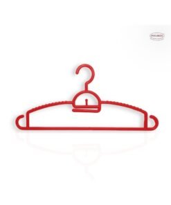 Feelings Plastic Hanger 18 Pcs Set, Non-Slip Clothes Hanger With Notches, Hangers For Wardrobe, Cloth Display Rack For Space Saving Closet Storage Organizer, Plastic Clothes Hanger Red