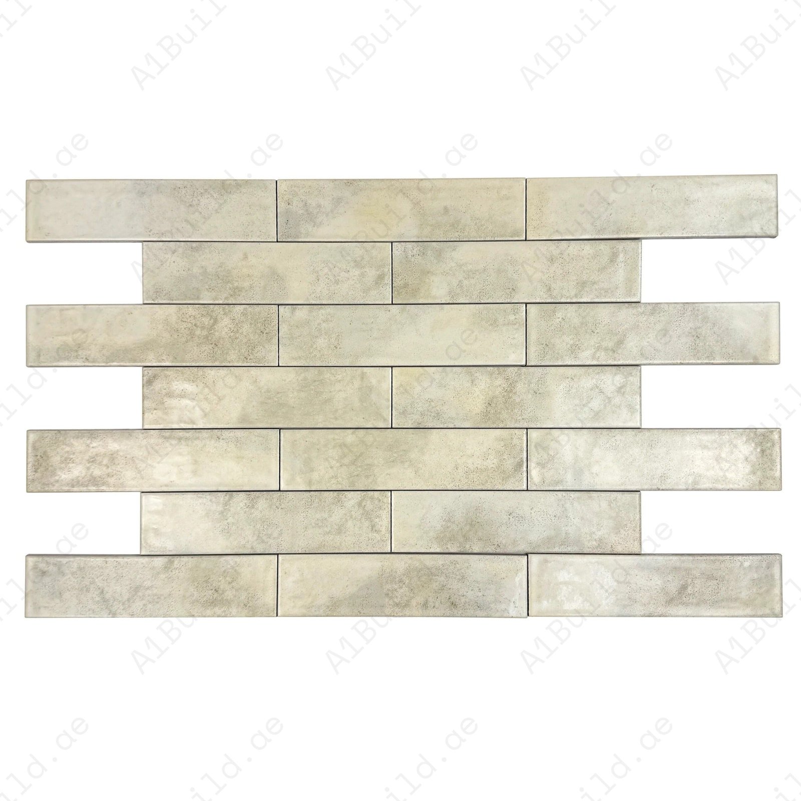 Off White & light Grey Semimatte Porcelain Artisanal Tile - Image 2