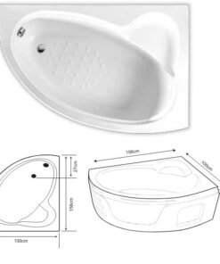 Alternative view of Capri corner bathtub (156cm) – contemporary elegance for your modern bathroom