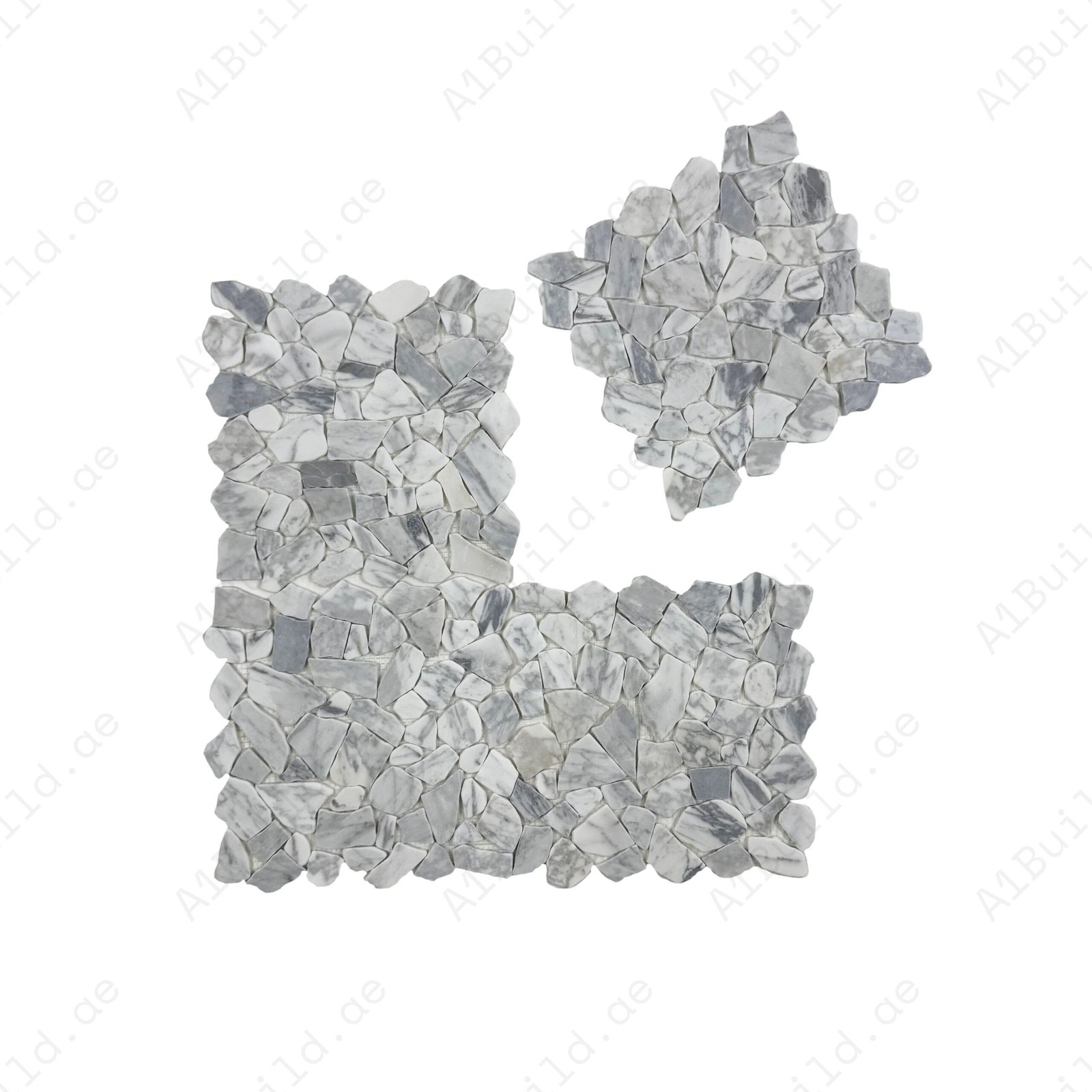 Marble Reverie Series Carrara White Honed Irregular Shape Marble Mosaic - Image 2