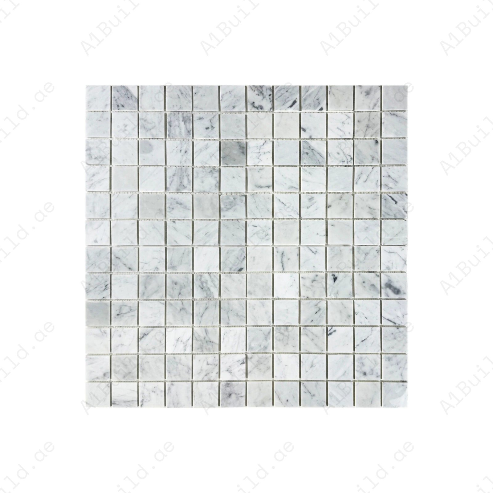Palace Royale Series Carrara White Polished Square Marble Mosaic