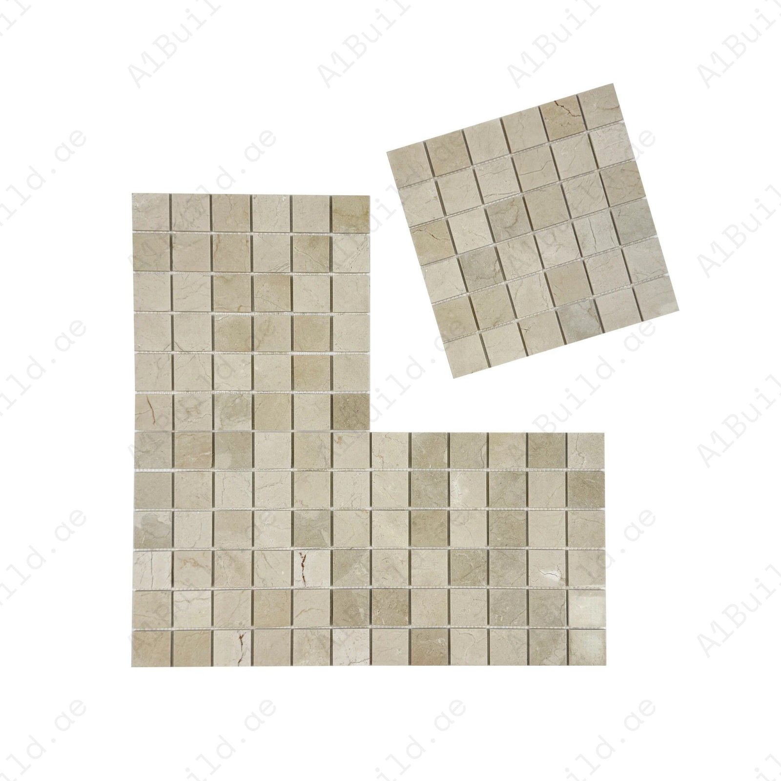 Palace Royale Series Cream Marfil Polished Square Marble Mosaic - Image 2