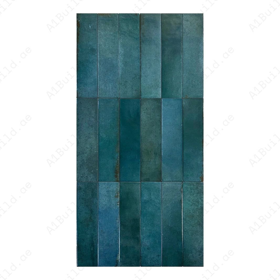 Venetian Dream Series Pine Green Glossy Porcelain Artisanal Tile