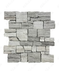 Timeless Nature Series Lava Grey & Golden Wood Vein Cement Bonding Quartz Wall Cladding