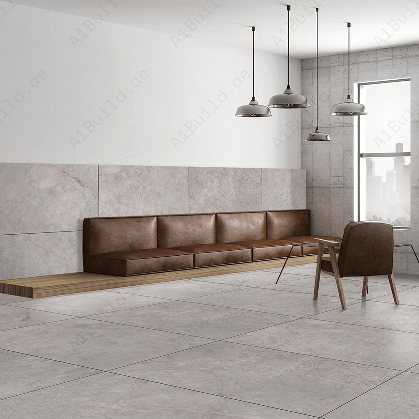 ERIN GREY Porcelain Tile 600x1200mm – 9MM Thick with Rocker Carving Texture - Image 2