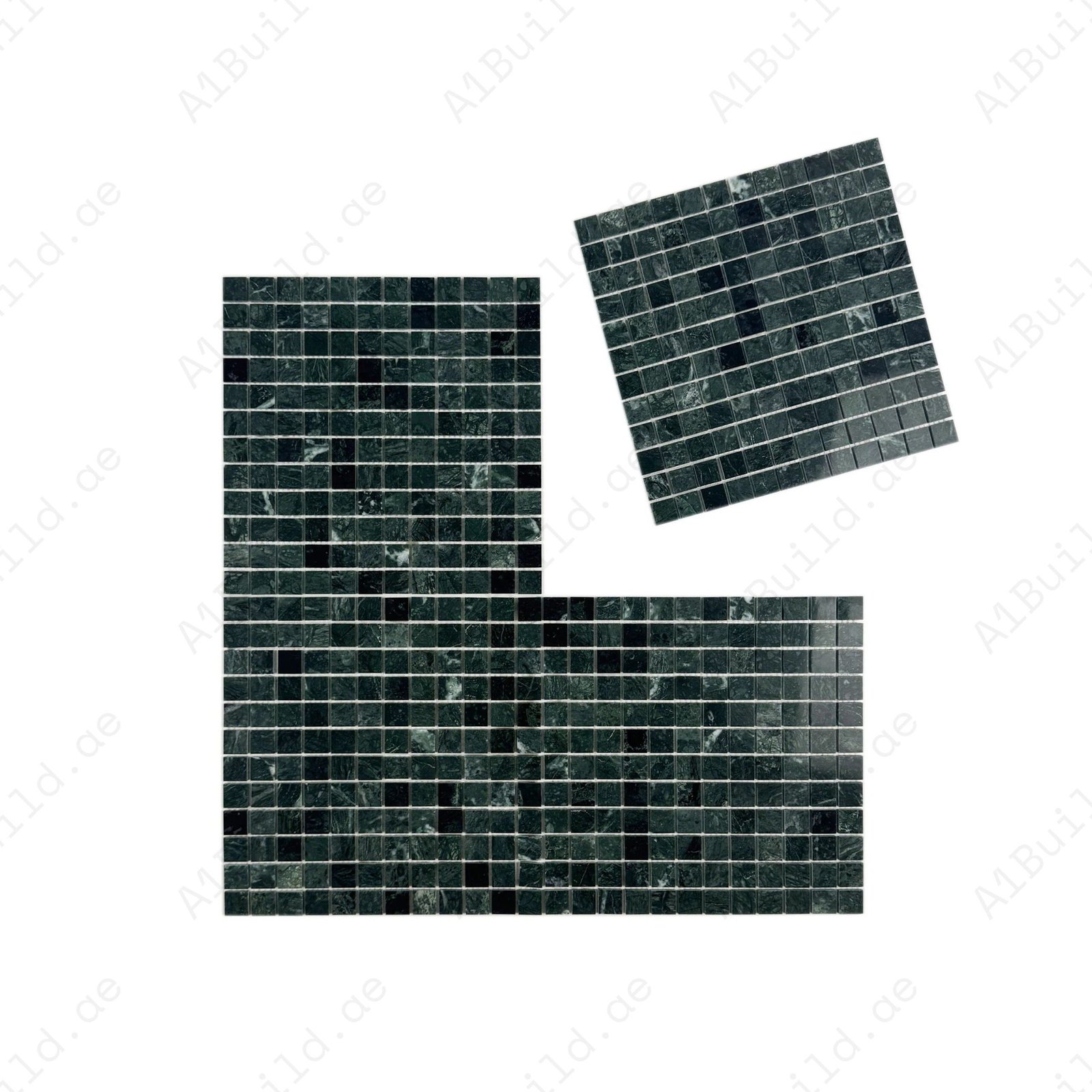 Palace Royale Series Dark Green Polished Square Marble Mosaic - Image 2