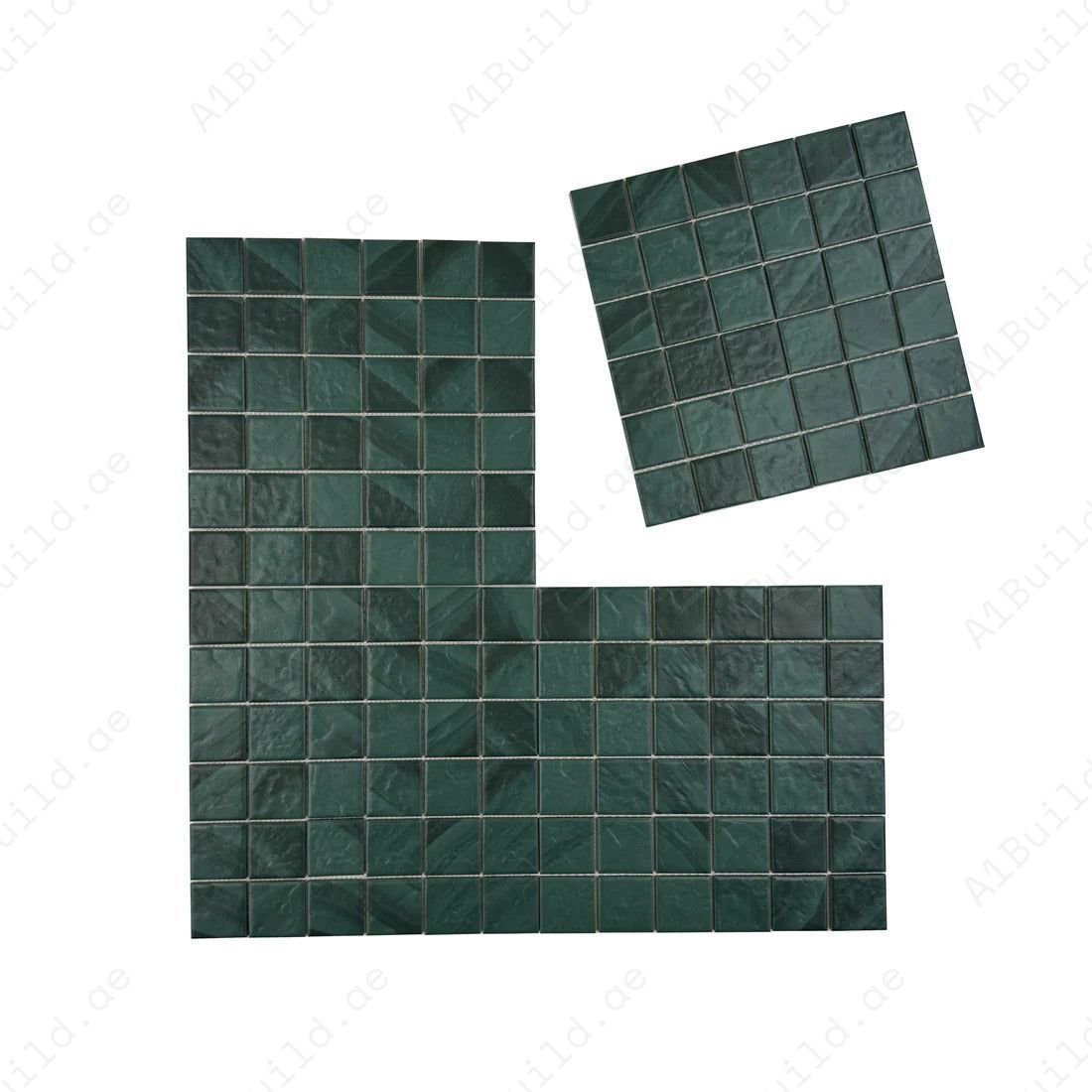 Majestic Naturale Mozambico Forest Green Stone Pattern Porcelain Mosaic - Image 2