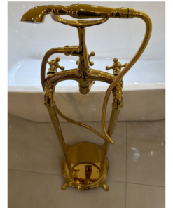 Gold brass freestanding bathtub mixer
