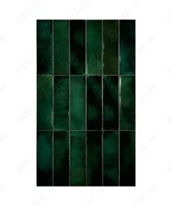 Green Glossy Glazed Ceramic Artisanal Tile