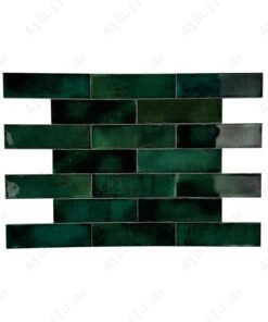 Alternative view of Green Glossy Glazed Ceramic Artisanal Tile